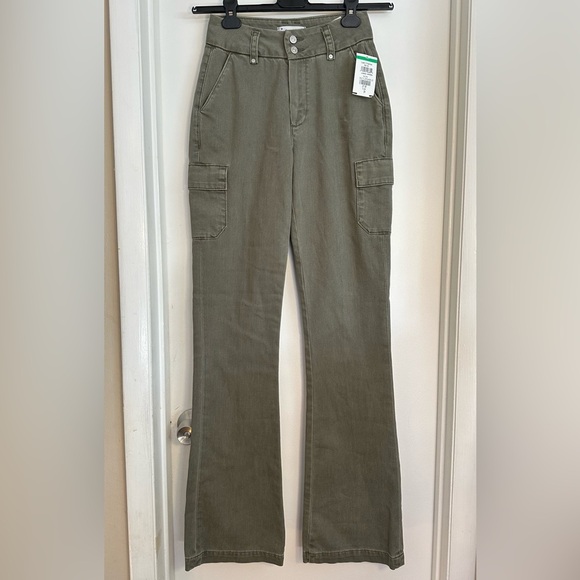 NWOT Paige Dion Cargo Pants Vintage Ivy Green Bootcut 24 - Picture 3 of 12
